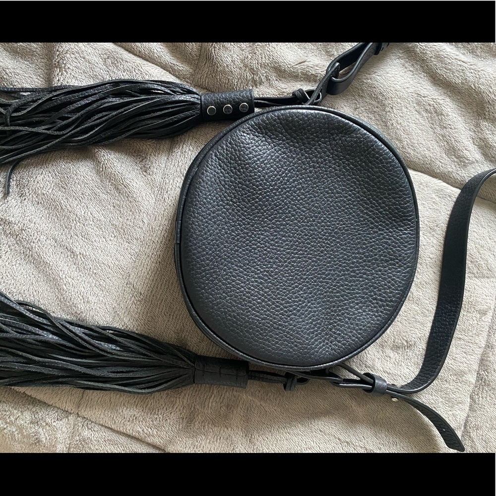 All Saints Real Leather Round Crossbody Purse